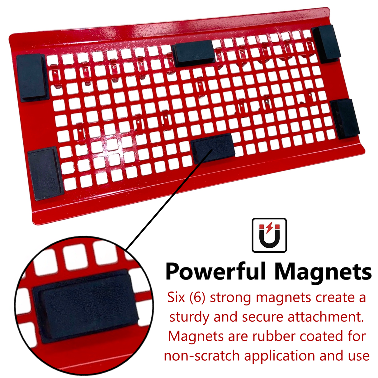 DURATOOL Magnetic Tool Holder for Side of Tool Chest, Garage Storage Tool Box Organizer Wall Mount, Cart Rack Includes 18 Hooks for Toolbox Organization for Hanging Tools and Accessories