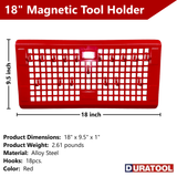 DURATOOL Magnetic Tool Holder for Side of Tool Chest, Garage Storage Tool Box Organizer Wall Mount, Cart Rack Includes 18 Hooks for Toolbox Organization for Hanging Tools and Accessories