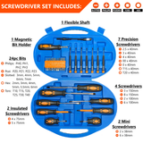 DURATOOL 42-Piece Magnetic Screwdriver Set with Case, Screw Drivers Set Tools for Men