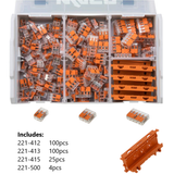 Wago 221 Series Kit Mini L-BOXX Compact Splicing Lever Nut Wire Connector Set in Case, Includes(100) 221-412, (100) 221-413, (25) 221-415, (4) 221-500