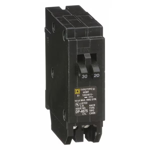 Square D - HOMT3020CP Homeline 1-30-Amp 1-20-Amp Single-Pole Tandem Circuit Breaker