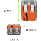 WAGO 221-412 2-Conductor Compact Splicing Lever Nut Connector 24-12 AWG 50/Pack