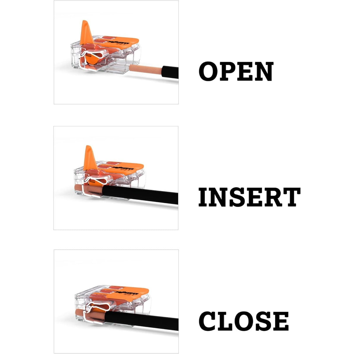 WAGO 221-412 2-Conductor Compact Splicing Lever Nut Connector 24-12 AWG 50/Pack