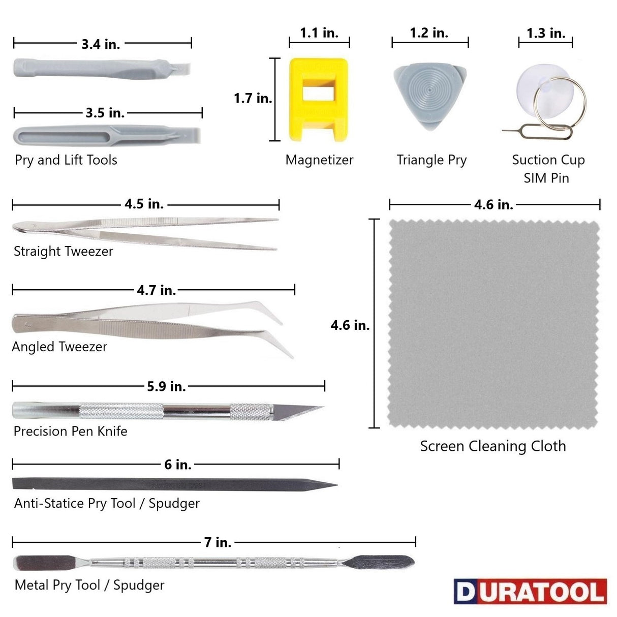 DURATOOL 24-Piece Electronics Computer Tool Kit, Magnetic Precision Screwdriver Set for Screen Repair and Cleaning Cell Phone iPhone Tablets PC Laptop